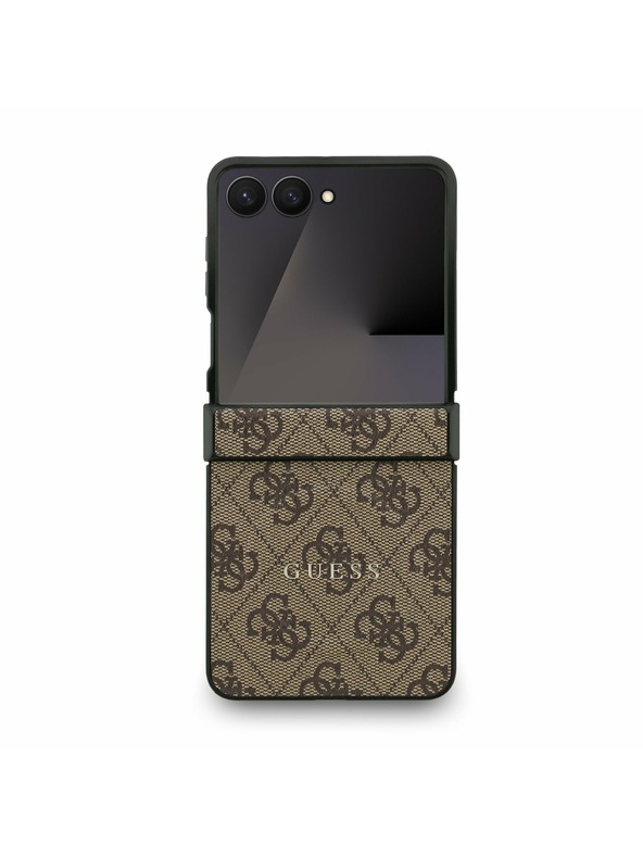 Guess Guess PU Leather 4G Colored Ring Magnetic Zadní Kryt pro Samsung Galaxy Z Flip 7 Brown