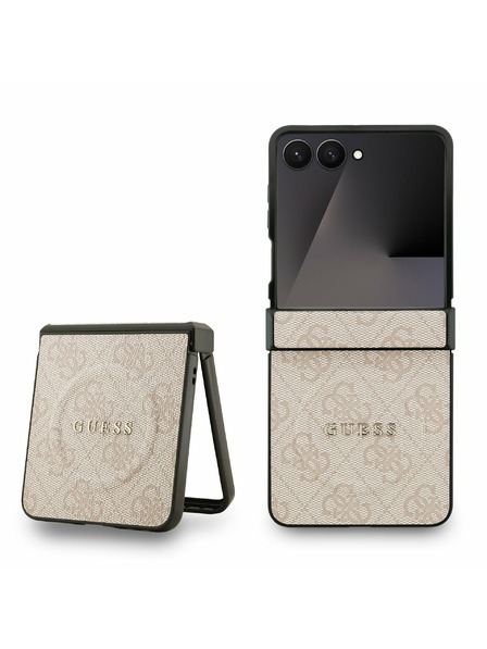 Guess Guess PU Leather 4G Colored Ring Magnetic Zadní Kryt pro Samsung Galaxy Z Flip 7 Pink