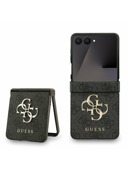 Guess Guess PU 4G Metal Logo Zadní Kryt pro Samsung Galaxy Z Flip 7 Grey