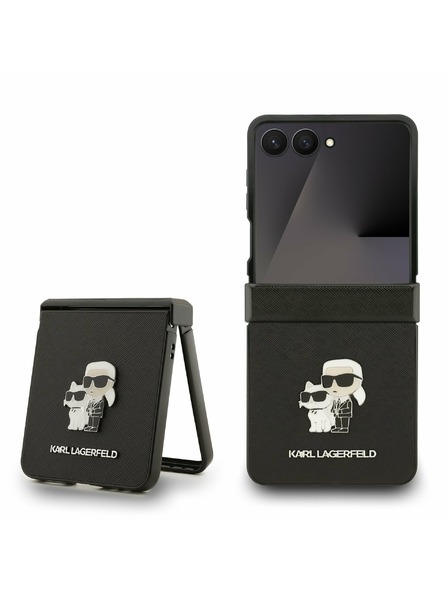 Karl Lagerfeld Karl Lagerfeld PU Saffiano Karl and Choupette Zadní Kryt pro Samsung Galaxy Z Flip 7 Black