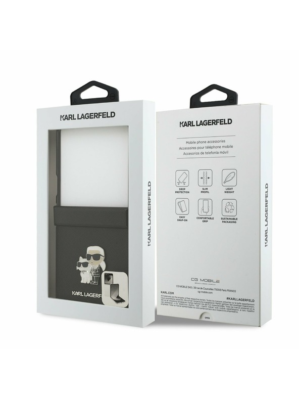 Karl Lagerfeld Karl Lagerfeld PU Saffiano Karl and Choupette Zadní Kryt pro Samsung Galaxy Z Flip 7 Black