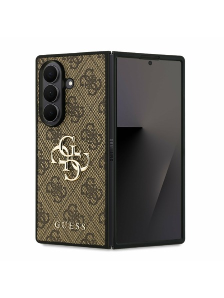 Guess Guess PU 4G Metal Logo Zadní Kryt pro Samsung Galaxy Z Fold 7 Brown