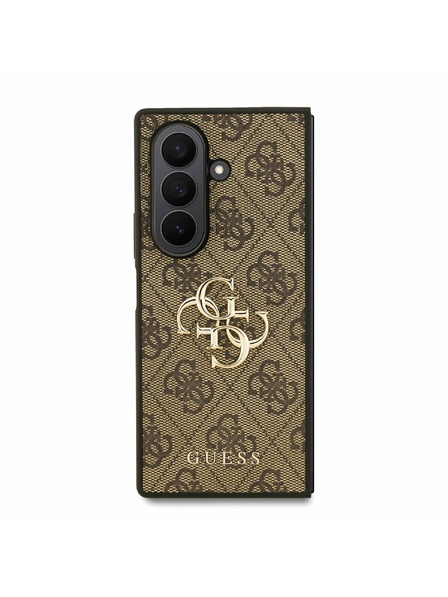 Guess Guess PU 4G Metal Logo Zadní Kryt pro Samsung Galaxy Z Fold 7 Brown