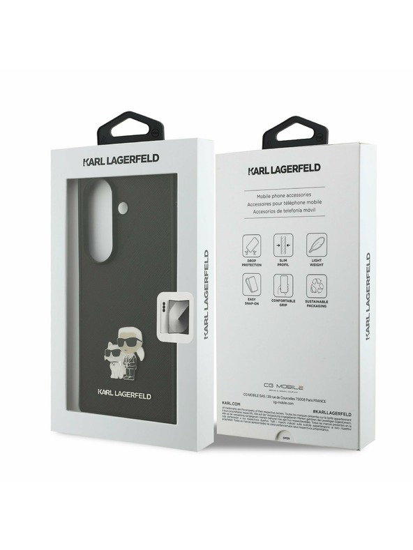 Karl Lagerfeld Karl Lagerfeld PU Saffiano Karl and Choupette Zadní Kryt pro Samsung Galaxy Z Fold 7 Black
