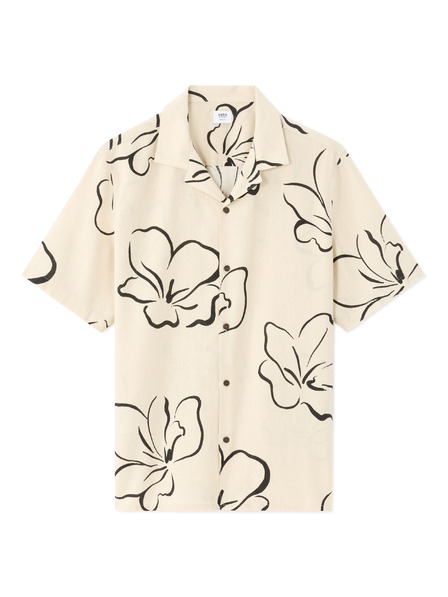 Celio Lněná košile Naflori s krátkým rukávem