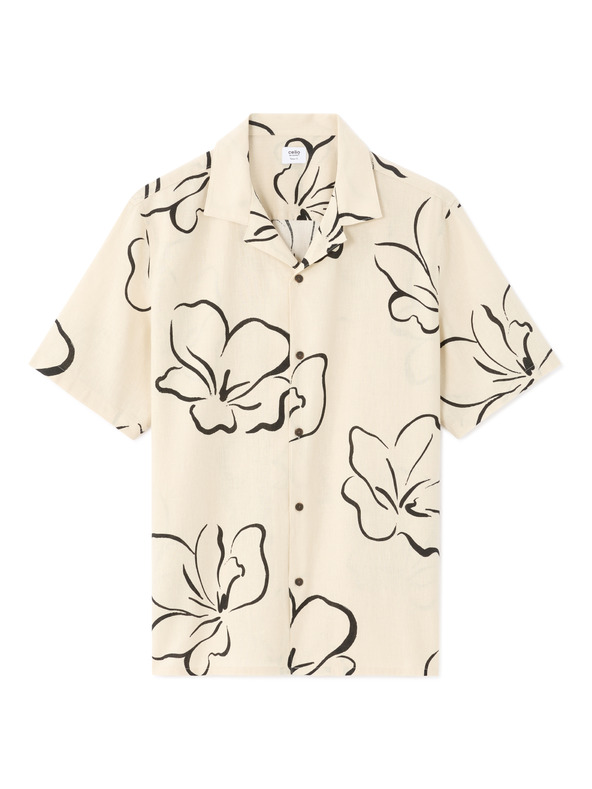 Celio Lněná košile Naflori s krátkým rukávem