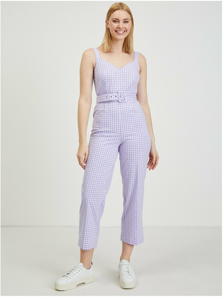 Orsay Světle fialový dámský kostkovaný overal ORSAY Alabama