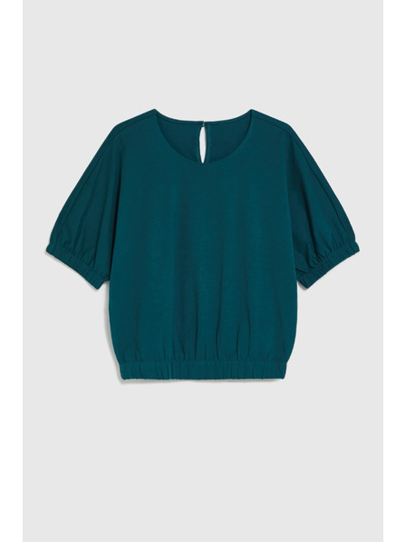 Moodo Blůzka s nabíranými rukávy zelená Moodo