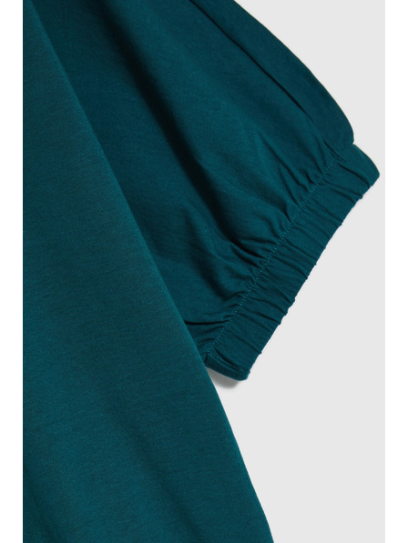 Moodo Blůzka s nabíranými rukávy zelená Moodo