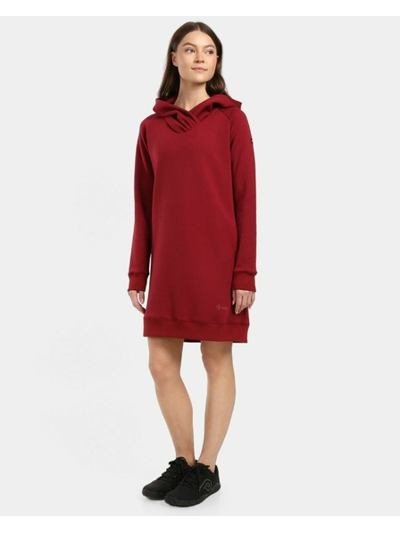 Kilpi Dámská dlouhá mikina s kapucí Kilpi HEYDEN-W Tmavě červená