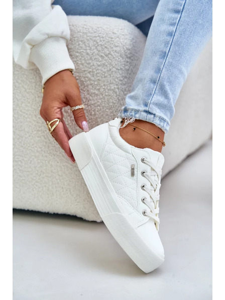 BIG STAR SHOES Dámské tenisky na platformě zateplené Big Star – bílé