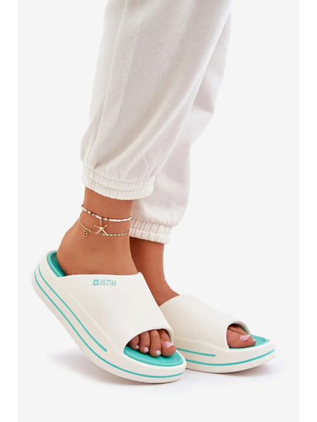 BIG STAR SHOES Dámské pantofle na platformě Big Star – bílá/mátová