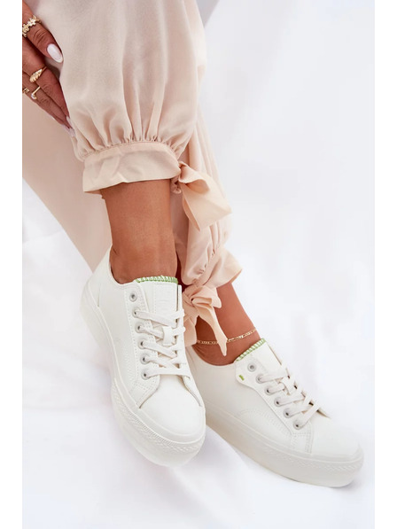 BIG STAR SHOES Dámské tenisky na platformě z ECO kůže Big Star – bílé