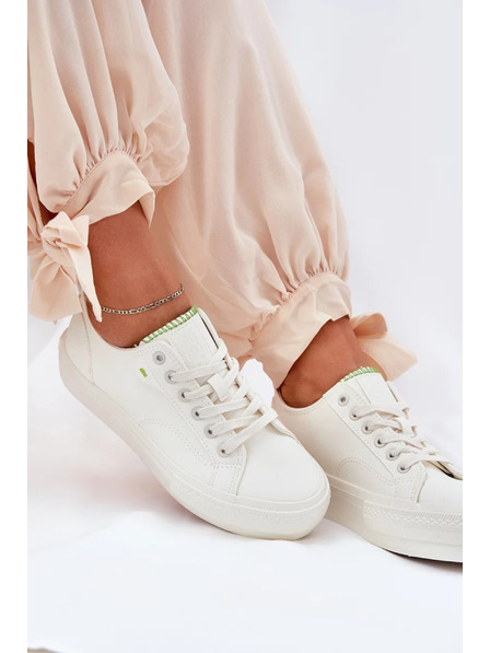 BIG STAR SHOES Dámské tenisky na platformě z ECO kůže Big Star – bílé