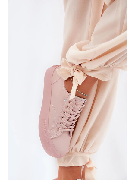 BIG STAR SHOES Dámské tenisky na platformě z ECO kůže Big Star – růžové