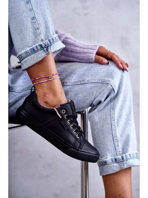 BIG STAR SHOES Dámské kožené tenisky Big Star – černé