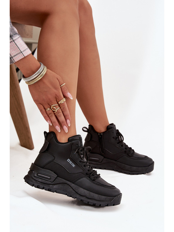 BIG STAR SHOES Dámské sportovní boty na platformě Big Star – černé