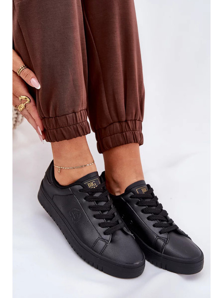 BIG STAR SHOES Dámské nízké tenisky z ECO kůže Big Star – černé