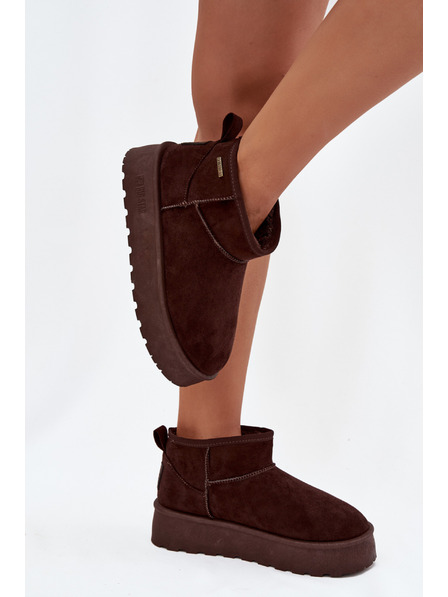 BIG STAR SHOES Dámské nízké sněhule na platformě Big Star – čokoládové