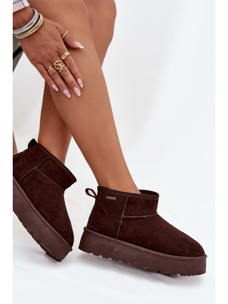 BIG STAR SHOES Dámské nízké sněhule na platformě Big Star – čokoládové