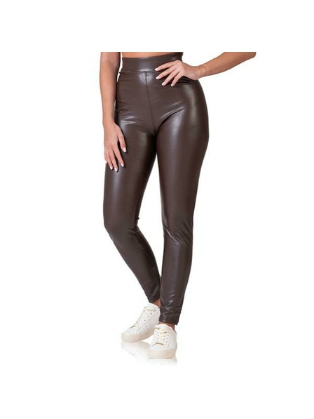 Bellinda RELAX & GO LEATHEROPTIC LEGGINGS - Dámské legíny koženého vzhledu - tmavě hnědá
