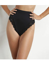 DIM DIM DELICATE THONG - Dámská krajková tanga s vysokým pasem - černá