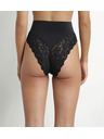 DIM DIM DELICATE THONG - Dámská krajková tanga s vysokým pasem - černá