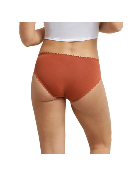 DIM DIM BODY TOUCH MIDI BRIEF 2x - Dámské kalhotky 2 ks - cihlová - bílá
