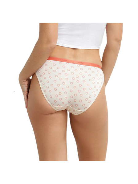 DIM DIM LES POCKETS COTTON SLIP 3x - Dámské bavlněné kalhotky 3 ks - smetanová - cihlová