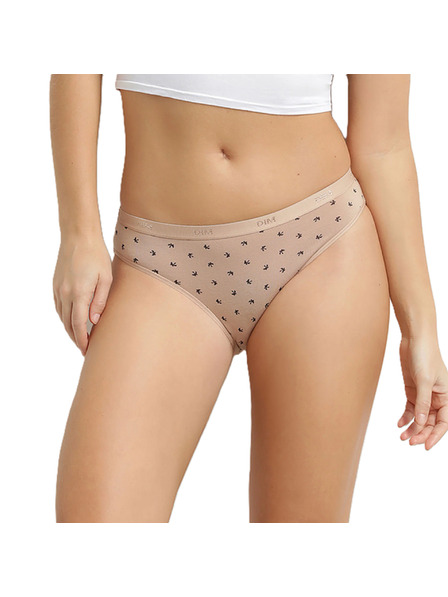 DIM DIM LES POCKETS COTTON SLIP 3x - Dámské bavlněné kalhotky 3 ks - bílá - světle hnědá - černá