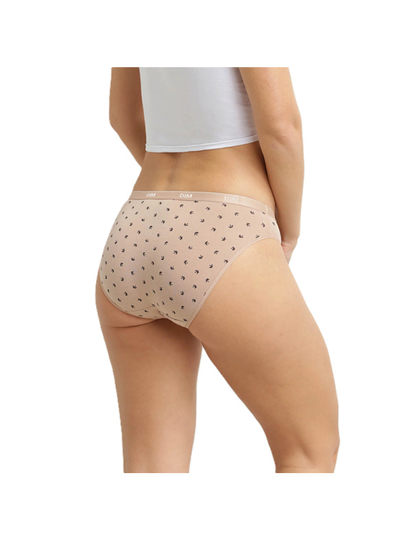 DIM DIM LES POCKETS COTTON SLIP 3x - Dámské bavlněné kalhotky 3 ks - bílá - světle hnědá - černá