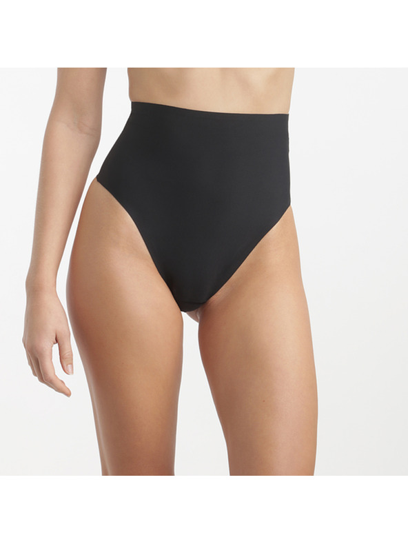 DIM DIM INVISIBLE MID WAIST THONG - Dámská tanga s vyšším pasem - černá