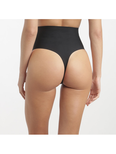 DIM DIM INVISIBLE MID WAIST THONG - Dámská tanga s vyšším pasem - černá