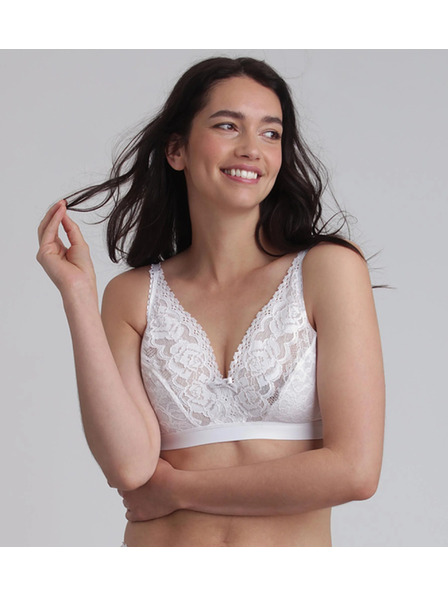 Playtex PLAYTEX RCS WIREFREE BRA - Dámská nevyztužená krajková podprsenka - bílá