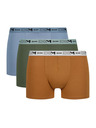 DIM DIM GOTS COTTON STRETCH BOXER 3x - Pánské boxerky z bio bavlny 3ks - oranžová - tmavě zelená - světle hnědá