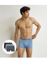 DIM DIM GOTS COTTON STRETCH BOXER 3x - Pánské boxerky z bio bavlny 3ks -  šedá - modrá - černá