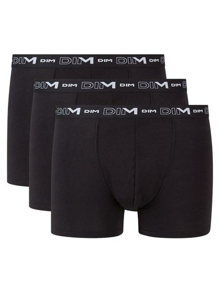 DIM DIM COTTON STRETCH BOXER 3x - Pánské boxerky 3 ks - černá