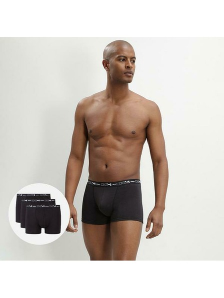 DIM DIM COTTON STRETCH BOXER 3x - Pánské boxerky 3 ks - černá