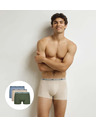 DIM DIM GOTS COTTON STRETCH BOXER 3x - Pánské boxerky z bio bavlny 3ks - zelená - světle hnědá - světle modrá