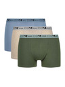 DIM DIM GOTS COTTON STRETCH BOXER 3x - Pánské boxerky z bio bavlny 3ks - zelená - světle hnědá - světle modrá