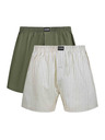 DIM DIM COTTON STRETCH LOOSE BOXER 2x - Pánské volné boxerky 2 ks - šedá - zelená