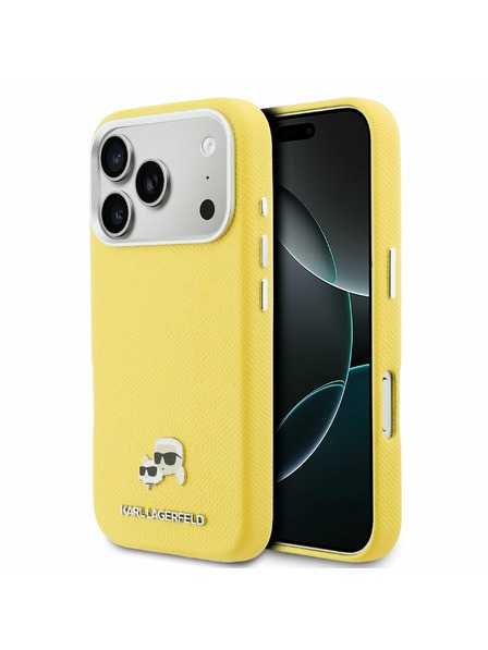 Karl Lagerfeld Karl Lagerfeld PU Karl and Choupette Heads Pins MagSafe Zadní Kryt pro iPhone 17 Pro Yellow