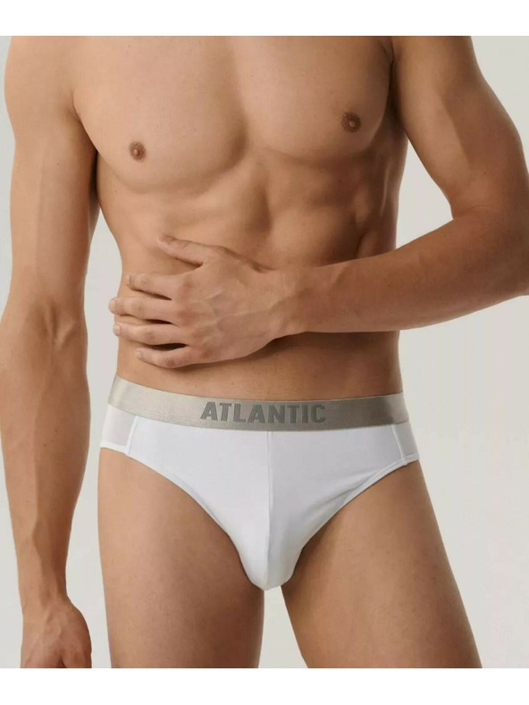 Atlantic Pánské přiléhavé boxerky ATLANTIC - bílé