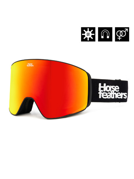 Horsefeathers Snowboardové brýle Lynx - black/mirror red