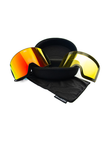 Horsefeathers Snowboardové brýle Lynx - black/mirror red