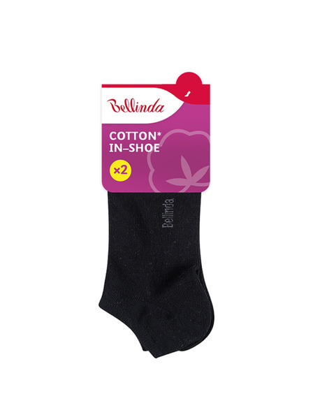 Bellinda COTTON IN-SHOE SOCKS 2x - Dámské krátké ponožky 2 páry - černá