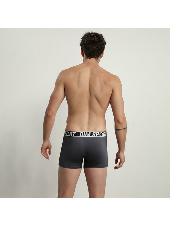 DIM DIM SPORT MICROFIBRE BOXER 3x - Pánské sportovní boxerky 3 ks - šedá - modrá - černá
