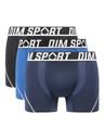 DIM DIM SPORT MICROFIBRE BOXER 3x - Pánské sportovní boxerky 3 ks - černá - modrá