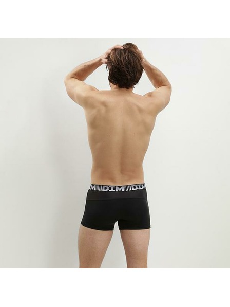 DIM DIM COTTON 3D FLEX AIR BOXER 2x - Pánské boxerky 2ks - šedá - černá