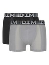 DIM DIM COTTON 3D FLEX AIR BOXER 2x - Pánské boxerky 2ks - šedá - černá